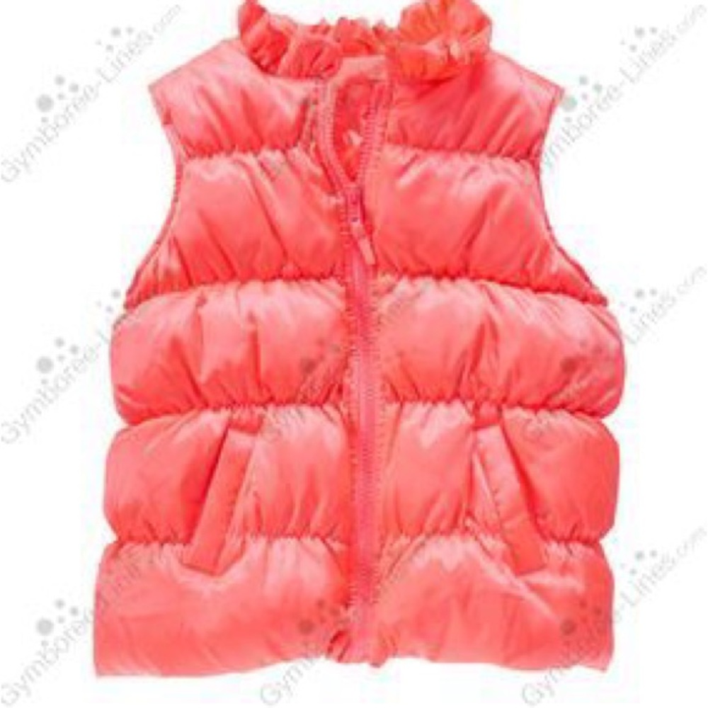 NWT Gymboree Neon Unicorn Pink Down-Filled Vest. S (5-6)